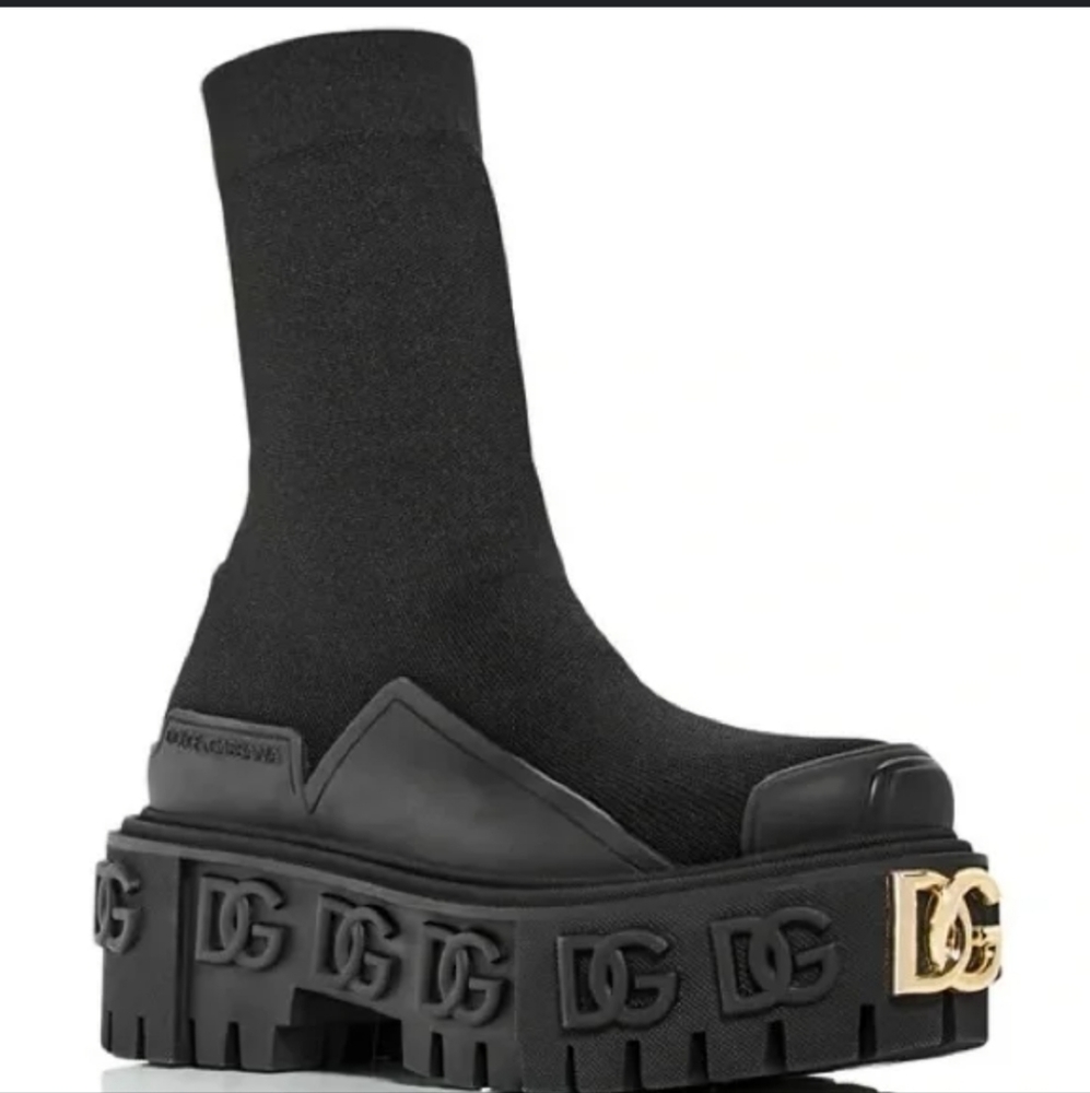 Authentic Dolce & Gabbana stretch platforim biker boots size EU 37.0